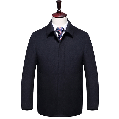 红都中老年羊毛呢夹棉父亲装外套