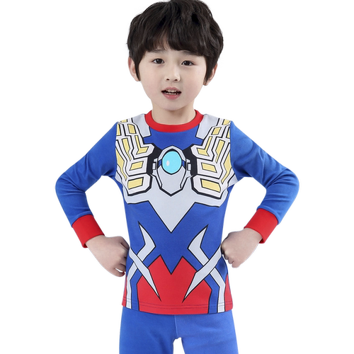 奥特曼衣服儿童睡衣男童家居服套装小男孩秋冬纯棉秋衣春秋季内衣