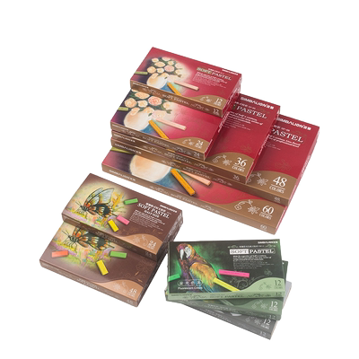 台湾雄狮色粉笔24色48色初学者