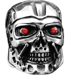 T800终结者戒指男潮流个性骷髅指环男人朋克钛钢饰品赛博朋克配饰