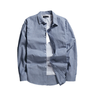 ins超火的花条纹衬衫外套男长袖衬衣韩版潮流春秋夏文艺原宿休闲