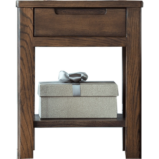 治木工坊全实木床头柜单抽橡木床边柜小储物柜北欧简约卧室家具