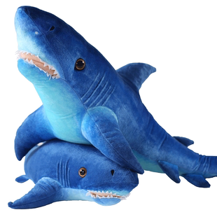 鲨鱼玩具毛绒公仔仿真海洋馆大白鲨鱼玩偶布娃娃创意睡觉儿童抱枕