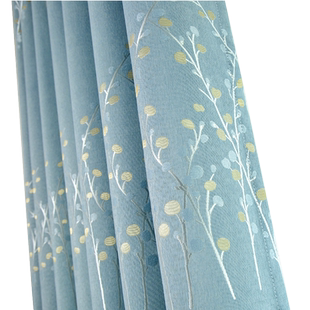 加厚简约现代卧室遮光窗帘北欧客厅大气网红成品窗帘免打孔新款全