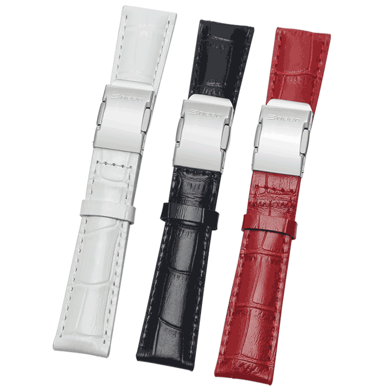 适用卡西欧表带真皮女防水表链