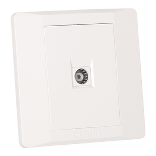 德力西电视一分二插座TV面板分配器86型有线闭路信号一转二分支器