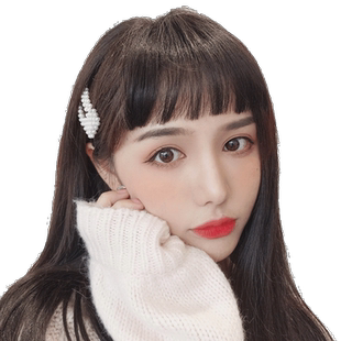 齐刘海假发女真发自然假刘海日系二次元厚假发片网红眉上漫画刘海