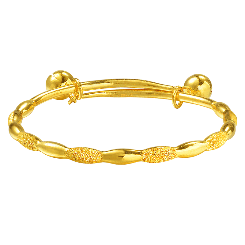 周生生足金榄型花边宝宝BB手镯