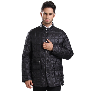 寒布仕时尚男士鹅绒羽绒服 秋冬保暖大码爸爸装 白鹅绒外套1388