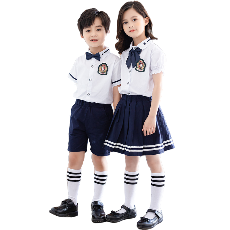 幼儿园园服夏装英伦学院风儿童班服毕业照服装夏季小学生校服套装