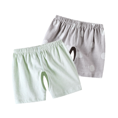 纯棉3个月婴儿开裆短裤女童装