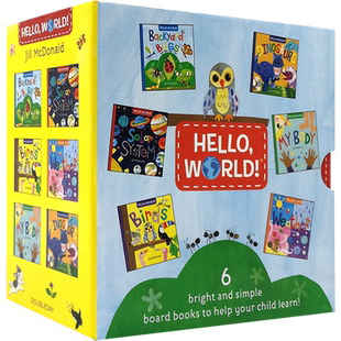 Hello World 你好世界英文原版绘本纸板书6本 Solar System太阳系 Dinosaurs恐龙 STEM自然科学百科 3-6岁儿童幼儿英语