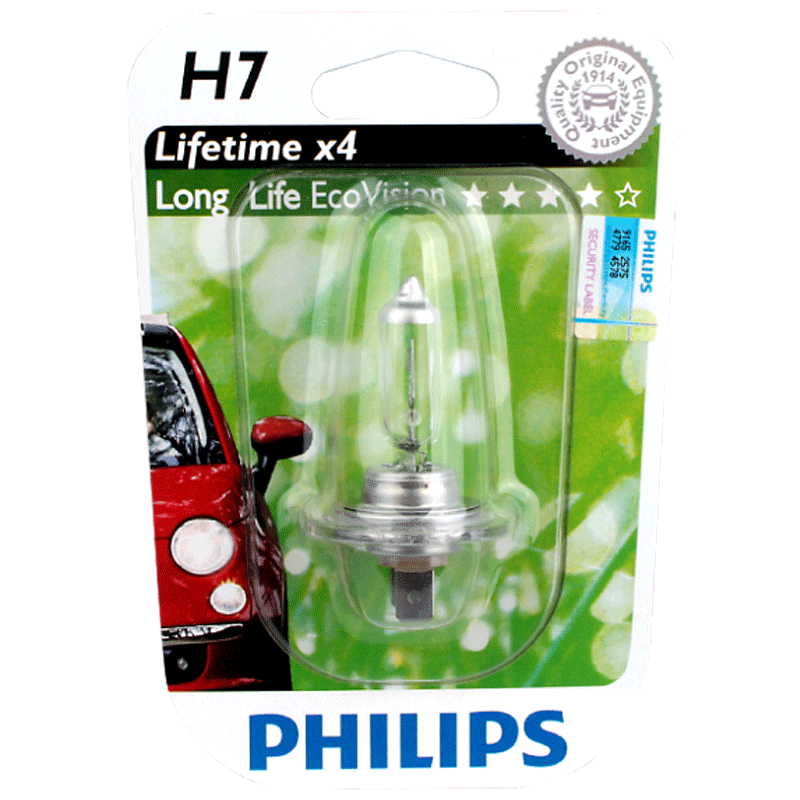 飞利浦汽车灯泡车灯H1H4H7卤素灯近光灯远光灯大灯12v恒劲光