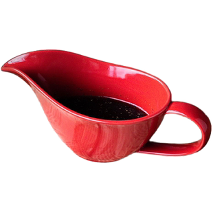 ezicok汁斗牛排酱汁杯奶壶陶瓷引流杯尖嘴碗日式奶杯迷你带把奶盅