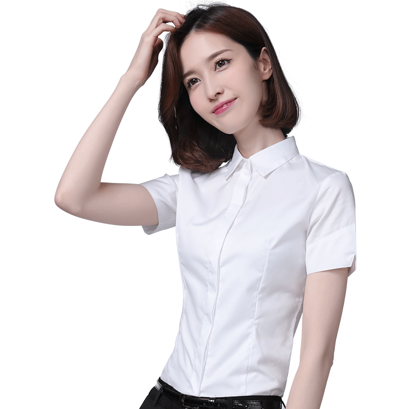 白色衬衫女短袖正装夏季新款工作服寸衫薄款时尚工装职业白衬衣夏