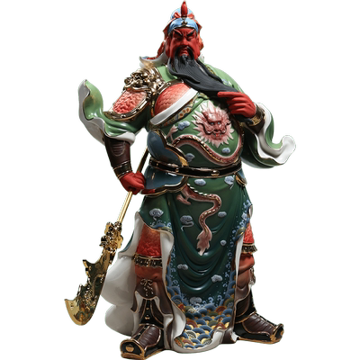 微美火彩供奉武财神陶瓷关公像