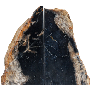 原创设计木化石书挡摆件书立靠书房博古架工艺品摆饰办公室装饰品