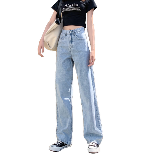 牛仔裤女宽松2026年新款夏季泫雅阔腿垂感高腰显瘦chic直筒拖地裤