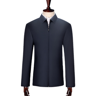 鼎铜羊绒夹克男中老年外套干部高端行政商务春秋领导纯山羊绒薄款