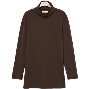 秋冬季加肥加大码宽松高领打底衫女加绒加厚中长款显瘦全棉女T恤