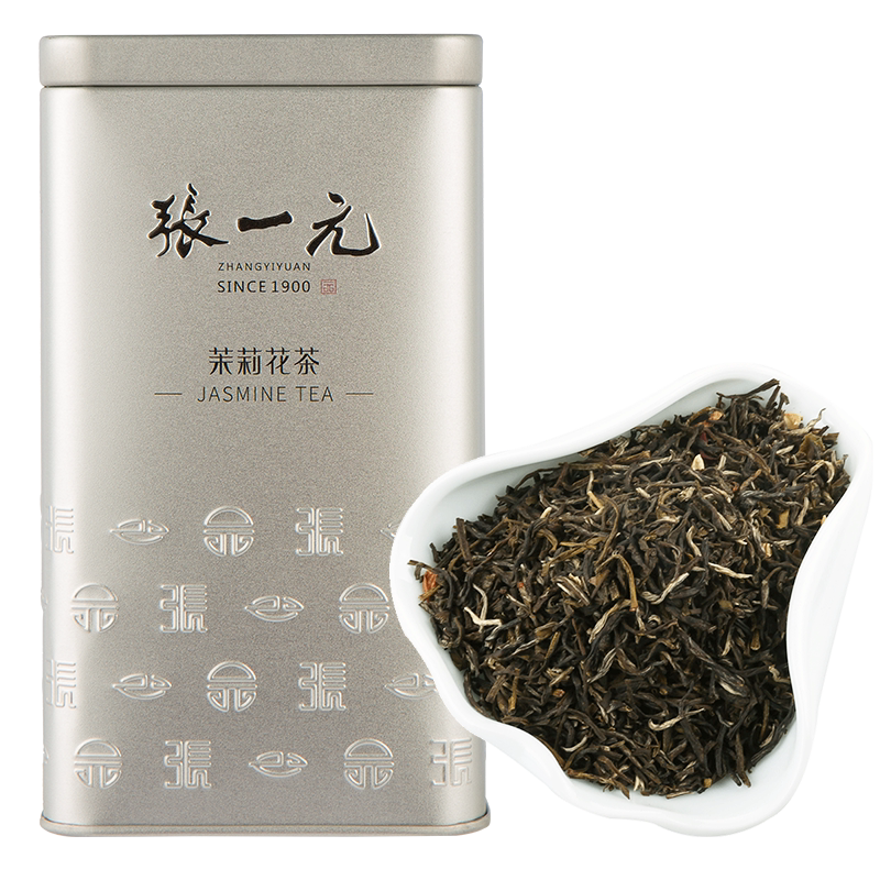 张一元茉莉花茶叶香茗银罐