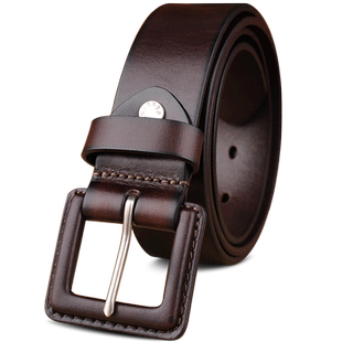皮带男真皮包裹扣头金属接触过敏头层纯牛皮腰带男整张牛皮个性
