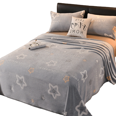 加厚床单牛奶绒三件套