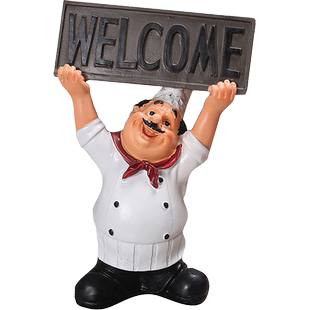 美式创意家居装饰品厨师摆件客厅蛋糕店面包店餐厅餐桌咖啡馆摆设