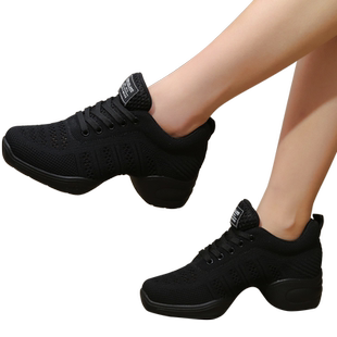 娇百惠四季广场舞鞋子透气爵士水兵舞蹈鞋女软底鬼步舞网面跳舞鞋