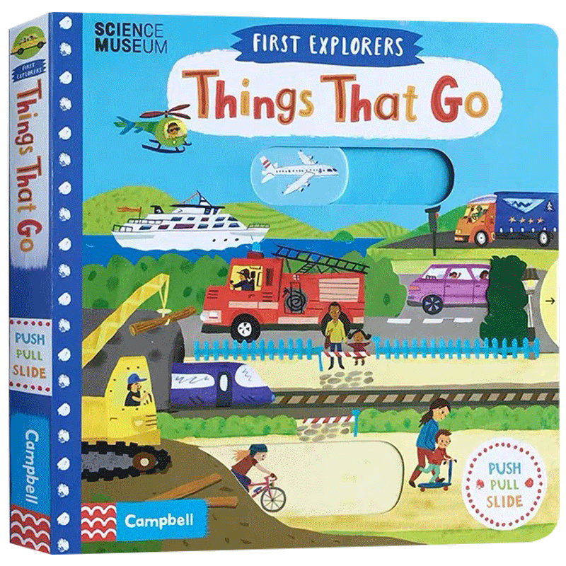 英文原版绘本 busy系列First Explorers Things That Go SETM科普交通工具 幼儿探索启蒙机关操作纸板书亲子共读边学边玩2-6岁
