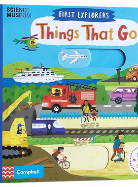 英文原版绘本 busy系列First Explorers Things That Go SETM科普交通工具 幼儿探索启蒙机关操作纸板书亲子共读边学边玩2-6岁