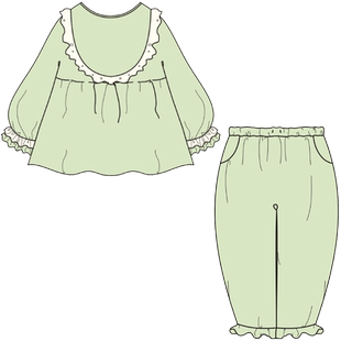 Bananagirl情侣睡衣春秋款纯棉长袖女日系韩版甜美ins潮家居服男