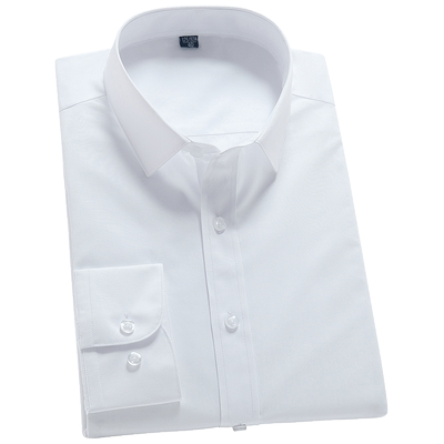 夏季青年商务工装修身白色衬衣