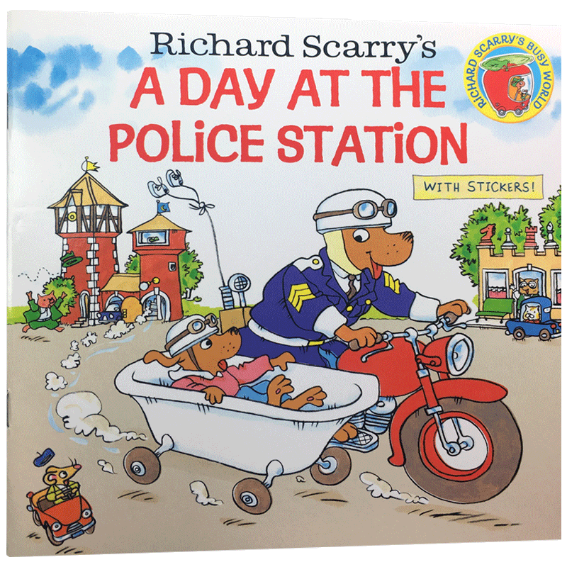 预售英文原版Richard Scarry’s A Day at the Police Station警察局的一天斯凯瑞金色童书儿童英语启蒙绘本Random House兰登书屋