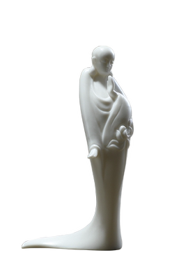 泥无界新中式风陶瓷人物书房摆件