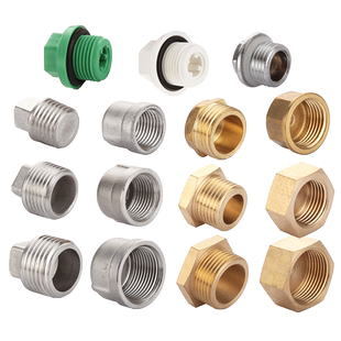 4分6分1寸加厚全铜304不锈钢铁外丝堵头内丝管帽水管闷头管堵管帽