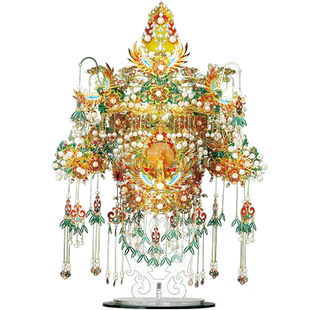 鎏金鎏银凤冠十里红妆全套diy凤冠国风金属拼图立体拼装结婚模型