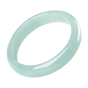 缅甸老坑翡翠玉手镯飘绿正圈阳绿冰种玉镯子翡翠处理带证书玉石女