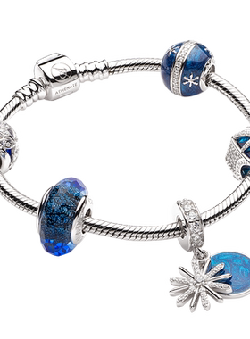 athenaie蓝芒星925银水晶银手链