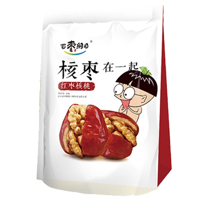 百枣纲目红枣夹核桃仁新疆红枣小包装核桃枣内袋充氮保鲜单颗粒装