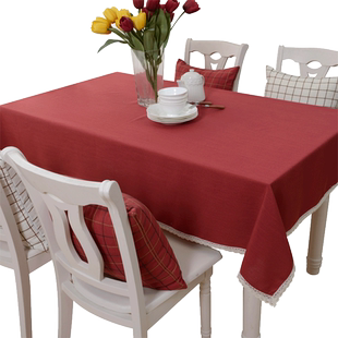 棉麻餐桌布茶桌布中式客厅茶几长方形圆桌西餐书法复古风定制台布