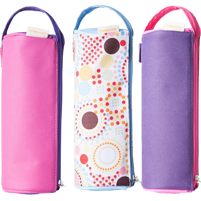 国誉帆布便携式对开圆筒笔盒笔袋