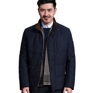 红都男装立领中年男士羽绒服商务休闲短款保暖冬装新款羽绒服外套