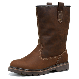 真皮高筒蒙古马靴牛皮男靴潮流机车靴复古马丁靴户外工装靴骑士靴