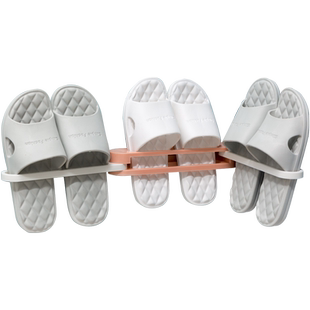 创意三合一折叠鞋架免打孔浴室拖鞋置物架卫生间一变三毛巾收纳架