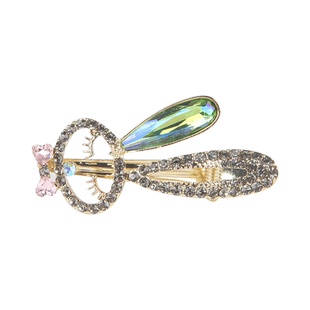 鱼嘴夹兔耳朵造型发夹韩国发饰可爱小边夹人工水晶发卡刘海鸭嘴夹