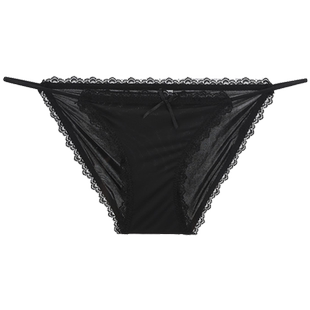 简约*冰丝情调蕾丝纯欲内裤可爱冰丝丁字裤性感惑无痕三角裤女夏