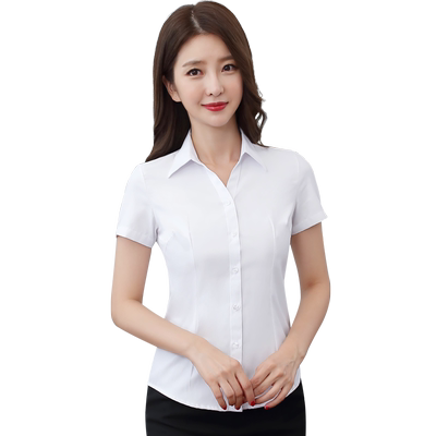 短袖白衬衫女士职业修身