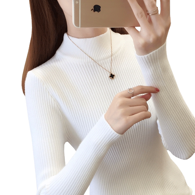 罗卡劳拉修身纯色针织衫打底衫女