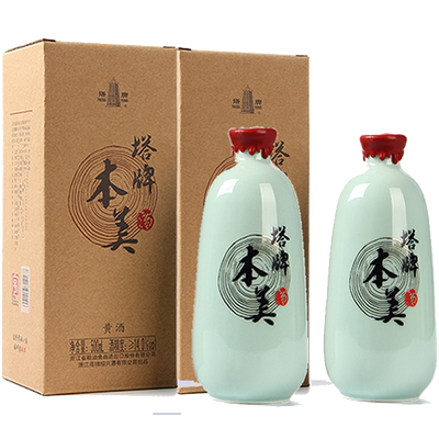 绍兴礼盒装2瓶黄酒塔牌加饭